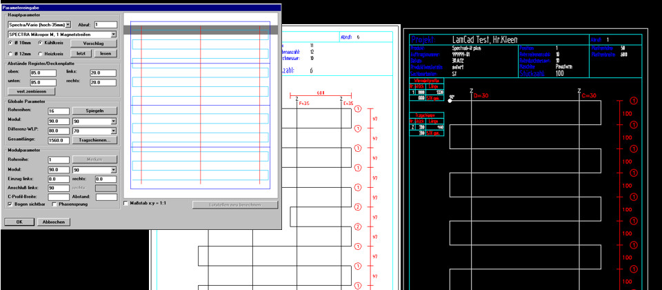 AutoCAD - Planung Kühldeckensystem