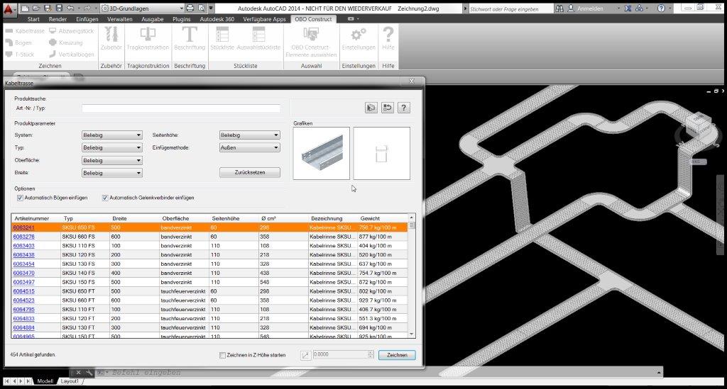 AutoCAD - Planung Kabeltrag-Systeme CAD